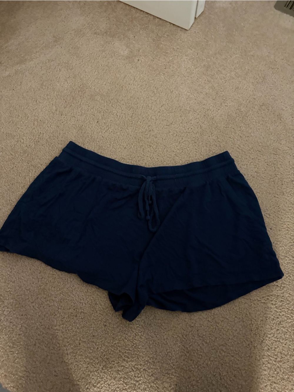 Women's Navy Drawstring Lounge Shorts